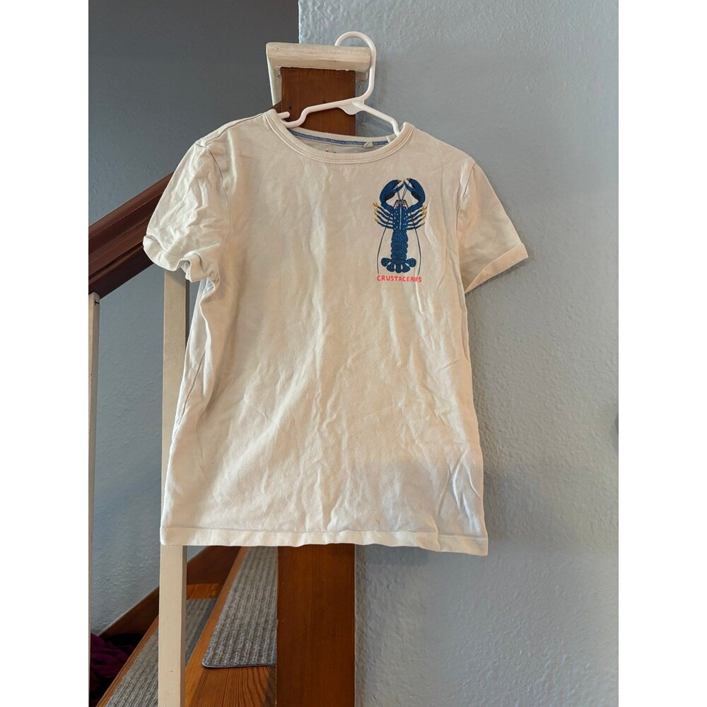 Mini Boden 8/9 134 educational tee shirt crustaceans shrimp spider crab lobster
